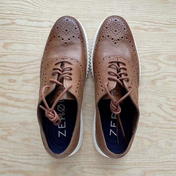 New Cole Haan 2.Zerogrand Wingtip Ox Men\'s Sz 8M Shoes British Brown C31532